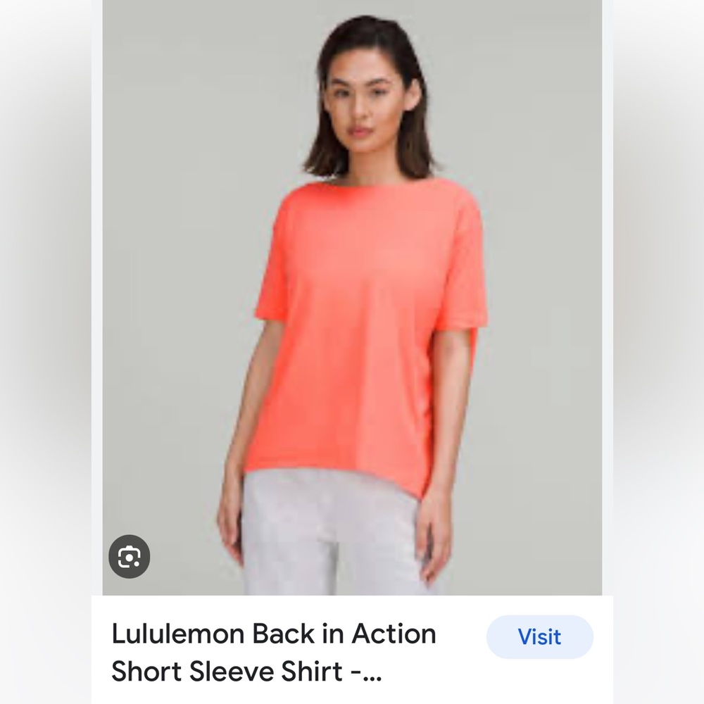 Lululemon Back in Action Short Sleeve Shirt Raspberry Cream Size 10 NWT